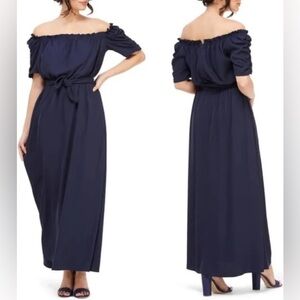Gal Meets Glam Sydney Navy Blue Maxi Dress